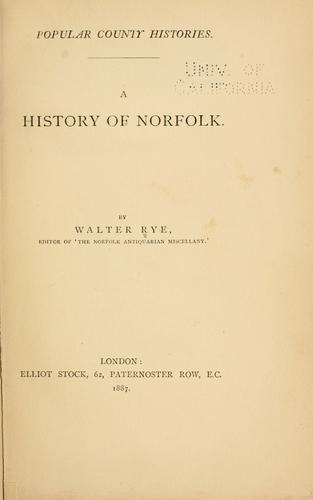 Cover for history of Norfolk.