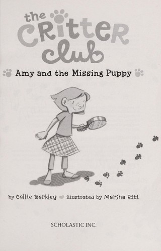 Cover for Amy and the missing puppy
