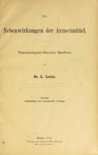 Cover for Die Nebenwirkungen der Arzneimittel