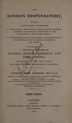 Cover for The London dispensatory, containing