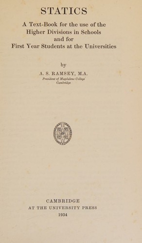Cover for Statics
