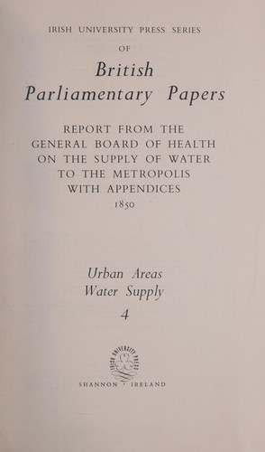 Cover for Report from the General Board of Health on the supply of water to the Metropolis