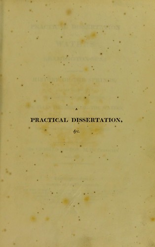 Cover for A practical dissertation on the waters of Leamington-Spa