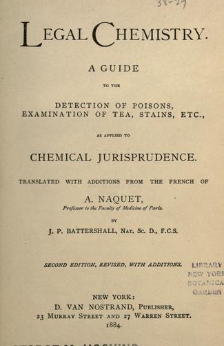 Cover for Legal chemistry