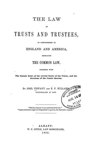 Cover for The law of trusts and trustees