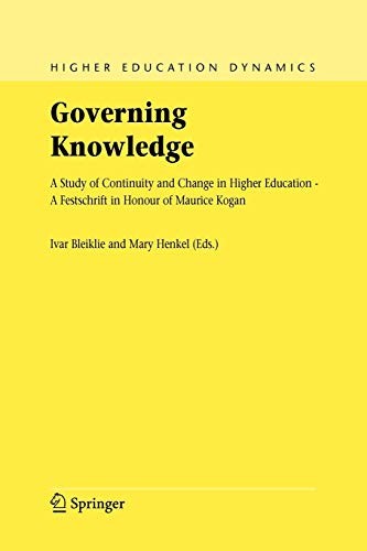 Cover for Governing Knowledge