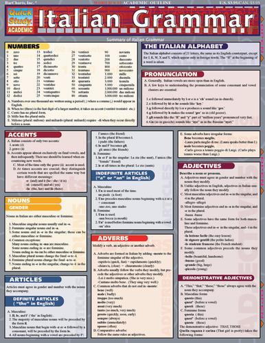 Cover for QuickStudy - Italian Grammar