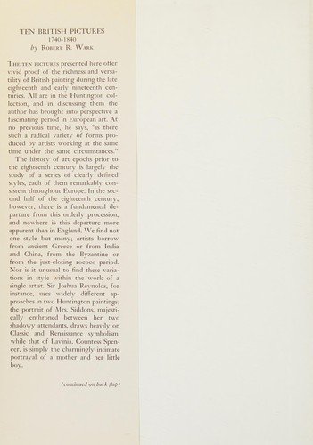 Cover for Ten British pictures, 1740-1840
