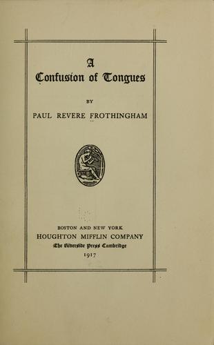 Cover for A confusion of tongues