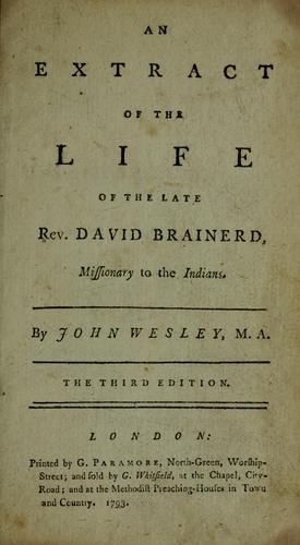 Cover for An account of the life of the Reverend David Brainerd