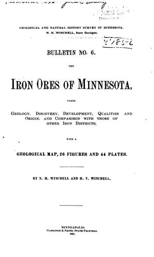 Cover for The iron ores of Minnesota