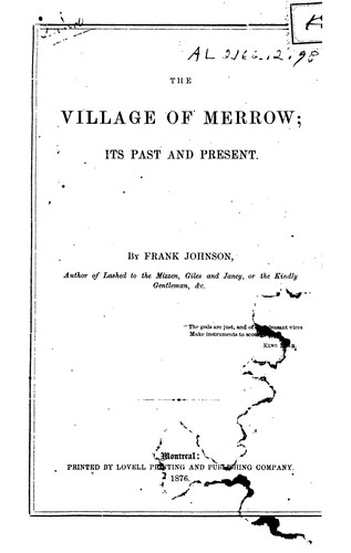 Cover for The Village of Merrow: Its Past and Present
