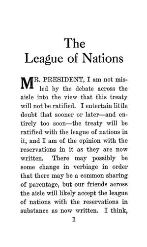 Cover for The League of Nations