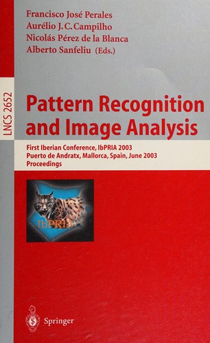 Cover for Pattern recognition and image analysis