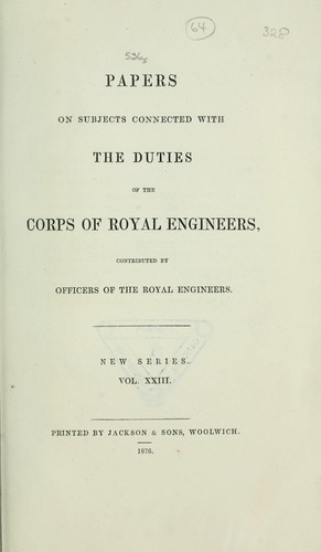 Cover for Papers on subjects connected with the duties of the Corps