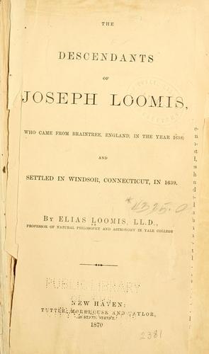 Cover for Descendants of Joseph Loomis