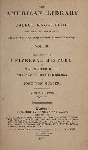 Cover for An universal history