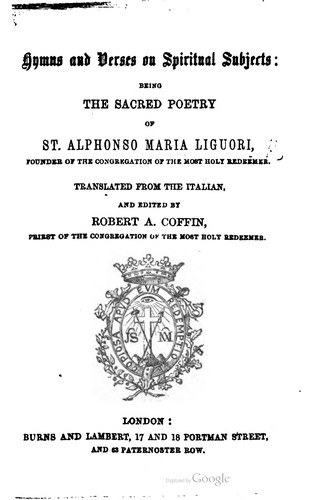 Cover for Hymns and verses on spiritual subjects