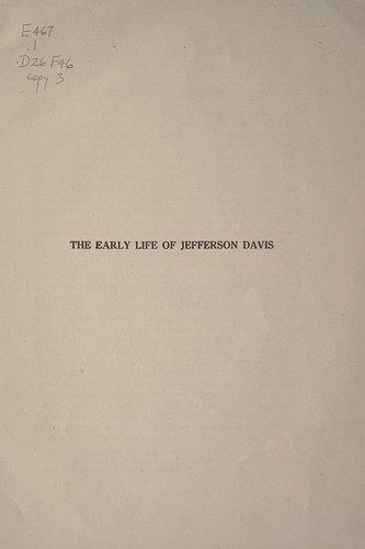 Cover for The early life of Jefferson Davis