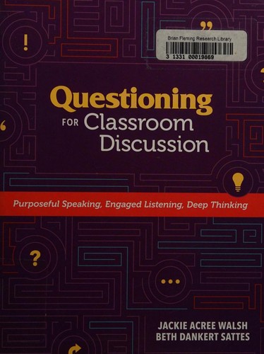 Cover for Questioning for classroom discussion