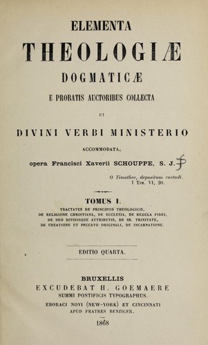 Cover for Elementa theologiae dogmaticae e probatis auctoribus collecta et divini verbi ministerio