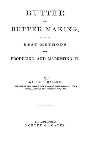 Cover for Butter and butter making