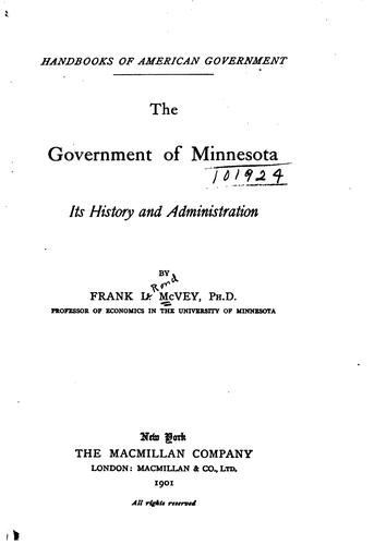 Cover for The government of Minnesota