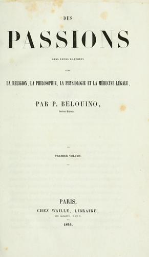 Cover for Des passions