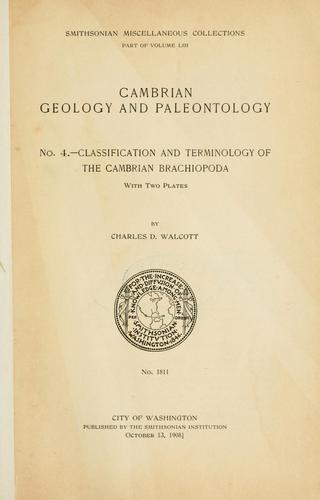 Cover for Classification and terminology of the Cambrian Brachiopoda