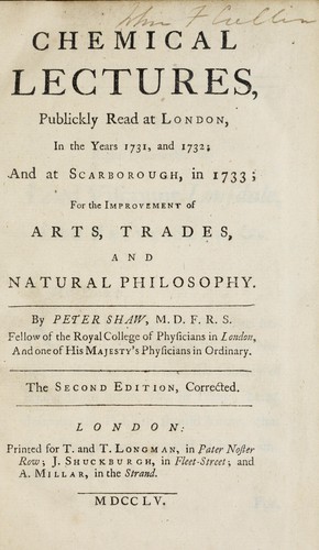 Cover for Chemical lectures
