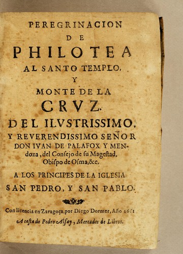 Cover for Peregrinacion de Philotea al santo templo, y monte de la Cruz