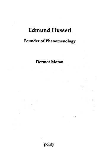 Cover for Edmund Husserl