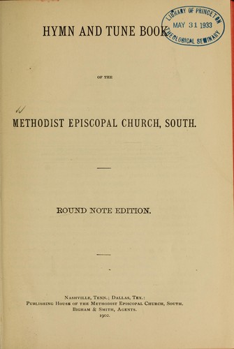 Cover for Hymn and tune book of the Methodist Episcopal Church, South