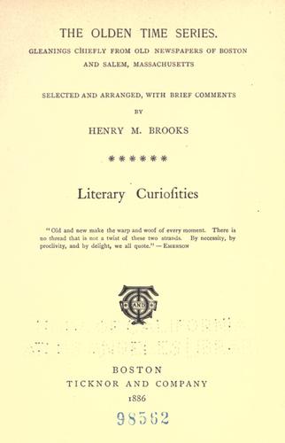 Cover for The olden time series