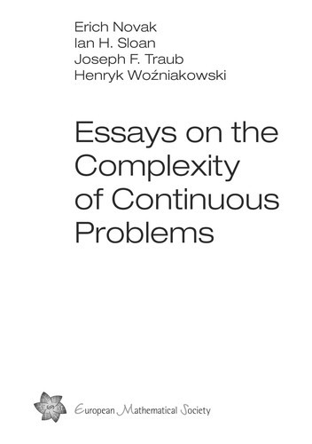 Cover for Essays on the complexity of continuous problems