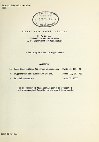 Cover for Farm and home visits