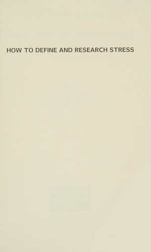 Cover for How to define and research stress