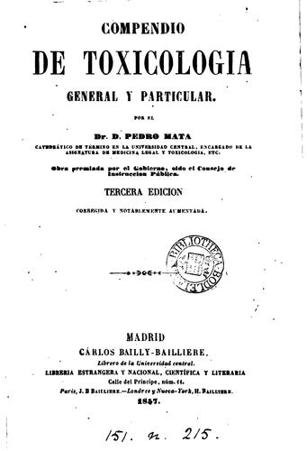 Cover for Compendio de toxicología general y particular