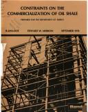 Cover for Constraints on the commercialization of oil shale