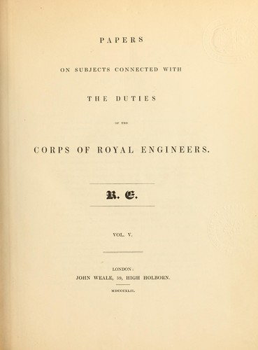 Cover for Papers on subjects connected with the duties of the Corps