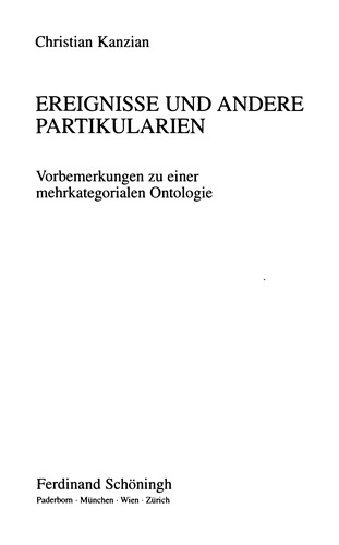 Cover for Ereignisse und andere Partikularien