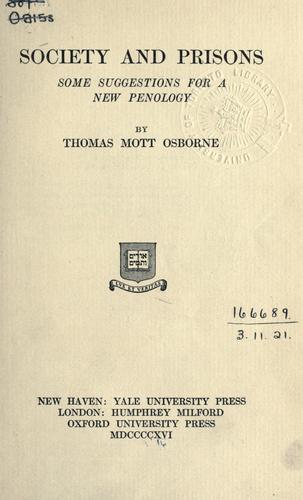 Cover for Society and prisons.