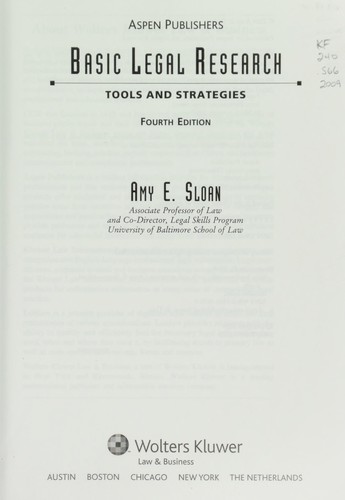 Cover for Basic legal research