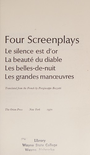 Cover for Four screenplays.