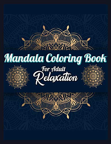 Cover for mandala coloring book for adult relaxation