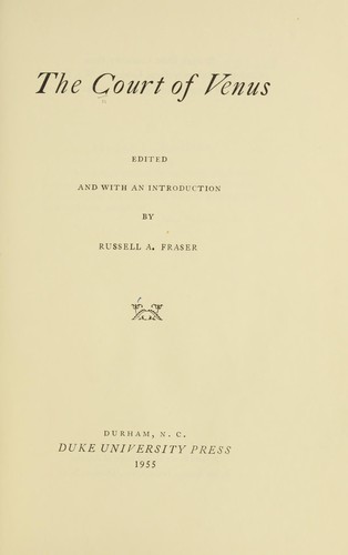 Cover for The court of Venus.