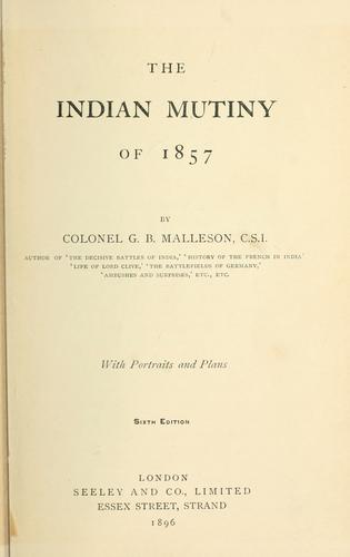 Cover for The Indian mutiny of 1857