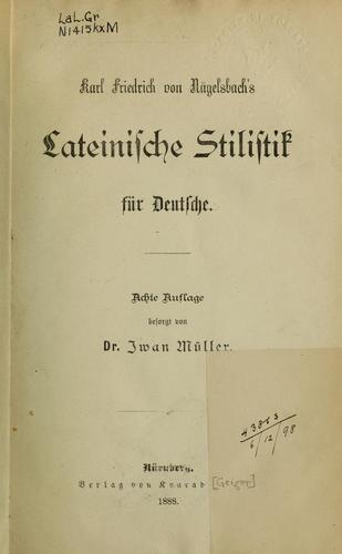 Cover for Lateinische Stilistik für Deutsche