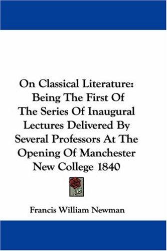 Cover for On Classical Literature