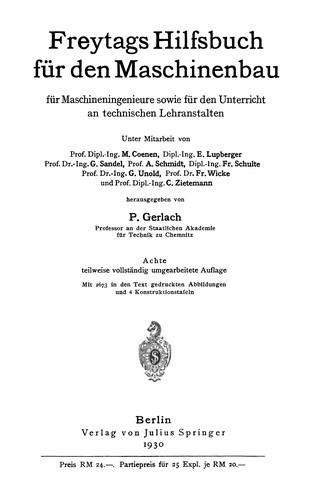 Cover for Freytags Hilfsbuch für den Maschinenbau für Maschineningenieure sowie für den Unterricht an technischen Lehranstalten